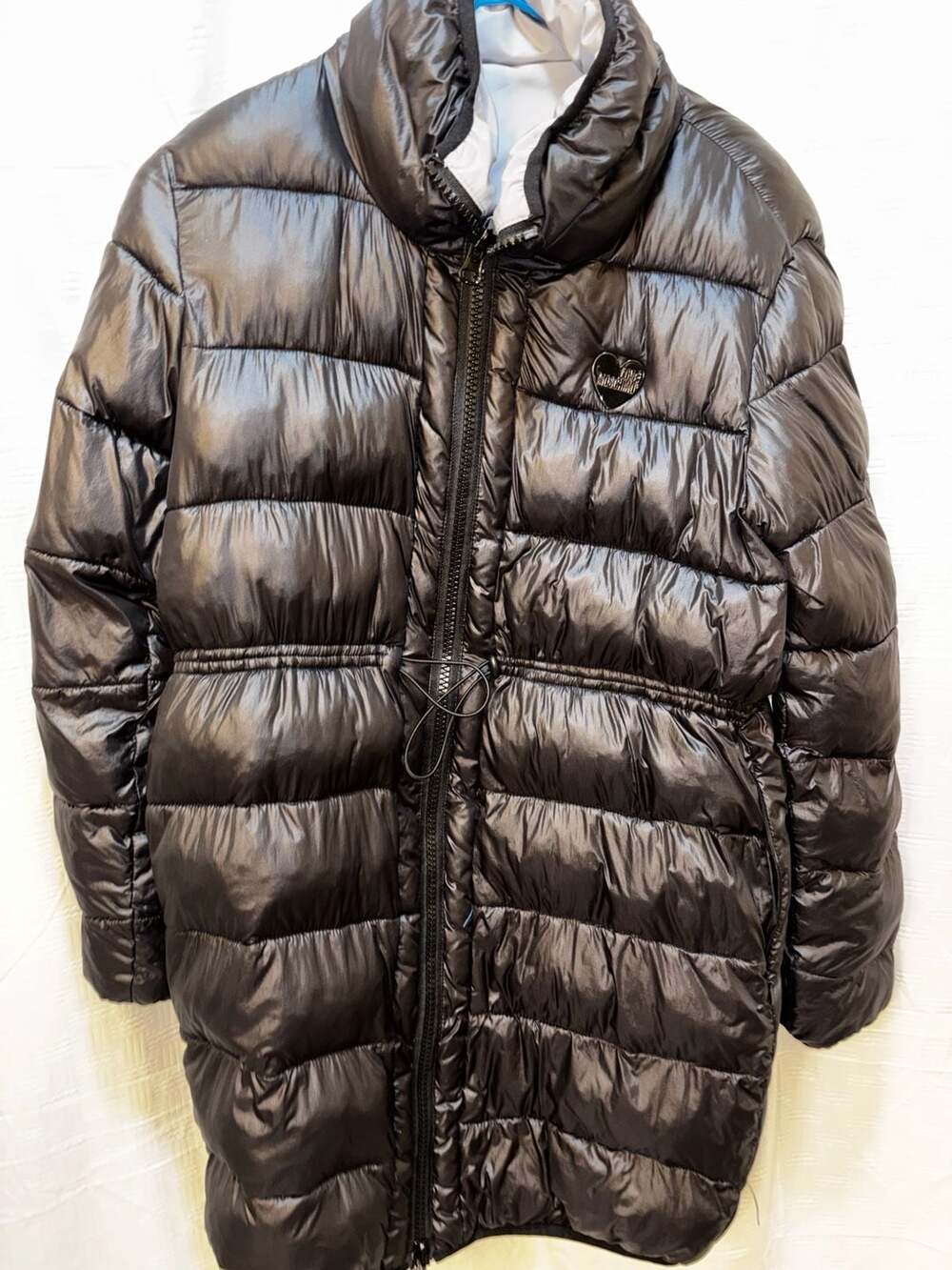 Love Moschino Reversible Puffer Jacket Black Silver